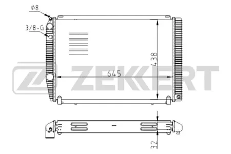 ZEKKERT MK1521 Радиатор двигателя Уаз Patriot 05-