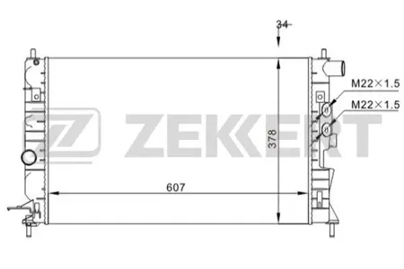 ZEKKERT MK1527 Радиатор двигателя Opel Vectra B 95-