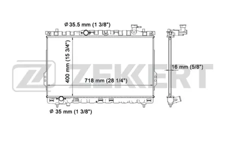 ZEKKERT MK1534 Радиатор двигателя Hyundai Santa Fe 01-