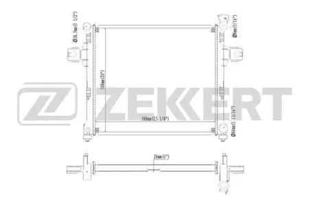 ZEKKERT MK1535 Радиатор охлаждения двигателя Jeep Commander 05-, Grand Cherokee III 04-