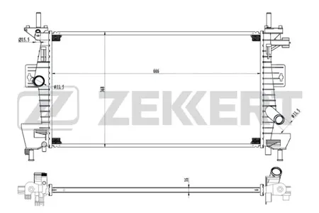 ZEKKERT MK1539 Радиатор двигателя Ford C-Max II 10-, Focus III 10-