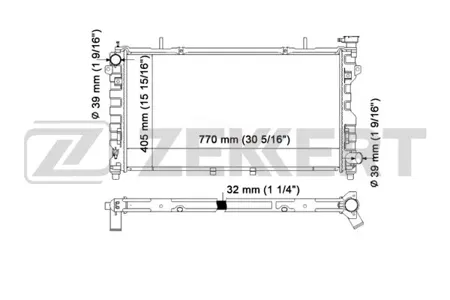 ZEKKERT MK1546 Радиатор двигателя Chrysler Voyager IV 00-
