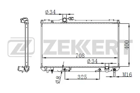 ZEKKERT MK1590 Радиатор двигателя Toyota Mark 2 (X100) 96-