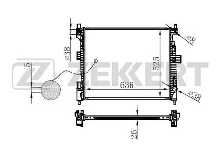 ZEKKERT MK1596 Радиатор двигателя Jeep Grand Cherokee IV 10-