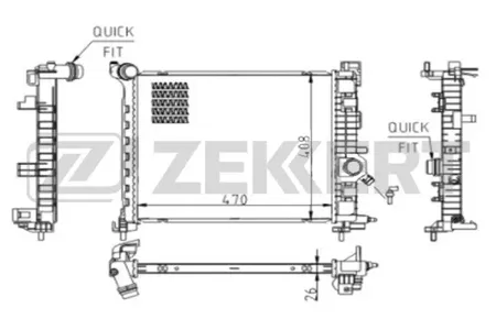 ZEKKERT MK1612 Радиатор двигателя Opel Meriva B 10-