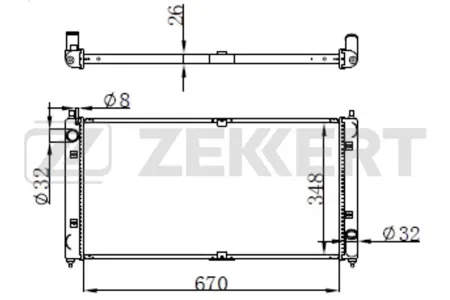 ZEKKERT MK1629 Радиатор двигателя Chery Amulet (A15) 03-