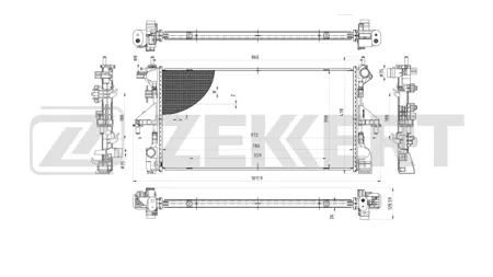 ZEKKERT MK1680 Радиатор охлаждения двигателя Peugeot Boxer 06-, Citroen Jumper (250) 06-, Fiat Ducato (250) 06-