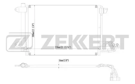 ZEKKERT MK3003 Радиатор кондиционера Audi A3 II 03-, Skoda Octavia (1Z) 04-, Superb (3T) 08-, VW Golf V, VI 03-, Jetta III 05-