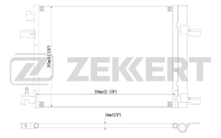 ZEKKERT MK3004 Радиатор кондиционера Chevrolet Cruze (J30) 09-, Opel Astra J 09-, Zafira C 11-