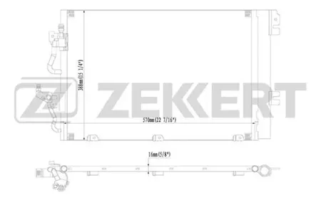 ZEKKERT MK3016 Радиатор кондиционера Opel Astra H 04-, Zafira B 05-