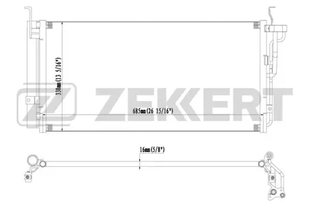 ZEKKERT MK3035 Радиатор кондиционера Hyundai Sonata IV 04-, XG 04-, Kia Magentis 04-