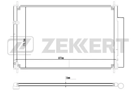 ZEKKERT MK3036 Радиатор кондиционера Toyota Auris (E150, E180) 07-, Avensis (T270) 08-, Corolla (E150, E180) 06-, Matrix (E140) 08-