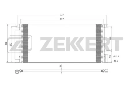 ZEKKERT MK3047 Радиатор кондиционера Chevrolet Tracker 12-, Opel Mokka X 12-