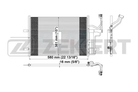 ZEKKERT MK3049 Радиатор кондиционера Mazda 3 03-, 5 05-