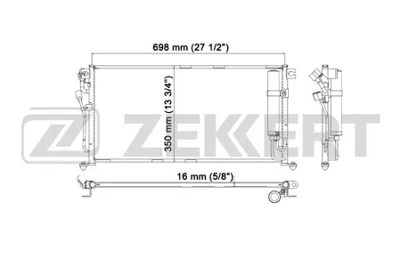 ZEKKERT MK3050 Радиатор кондиционера Mitsubishi Lancer VII 03-
