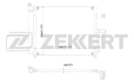 ZEKKERT MK3057 Радиатор кондиционера Hyundai Accent II 00-