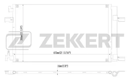 ZEKKERT MK3066 Радиатор кондиционера Chevrolet Cruze (J300) 09-, Orlando (J309) 11-, Opel Astra J 09-, Insignia 11-, Zafira C 11-