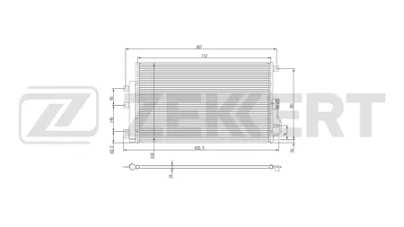 ZEKKERT MK3083 Радиатор кондиционера Haval Jolion 21-, Dargo 22-, H3 24-