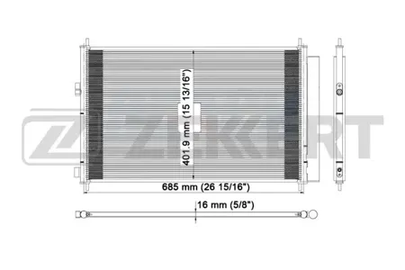 ZEKKERT MK3152 Радиатор кондиционера Toyota Rav 4 (A30) 05-