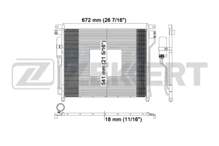 ZEKKERT MK3166 Радиатор кондиционера Nissan NP300 Navara (D40) 04-, Pathfinder (R51M) 05-