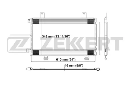 ZEKKERT MK3173 Радиатор кондиционера Fiat Sedici (FY) 06-, Suzuki SX4 (EY, GY, RW) 06-