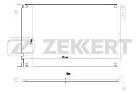 ZEKKERT MK3184 Радиатор кондиционера BMW 1 (E81, E82, E87, E88) 04-, 3 (E90-93) 04-, X1 (E84) 09-, Z4 (E89) 09-