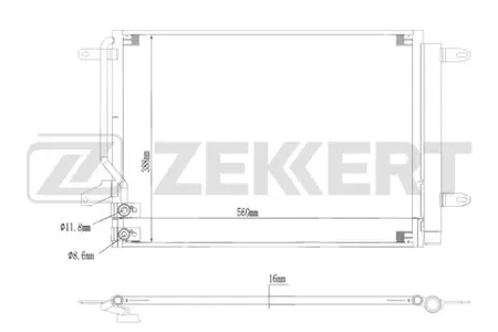 ZEKKERT MK3195 Радиатор кондиционера VW Jetta VII 17-