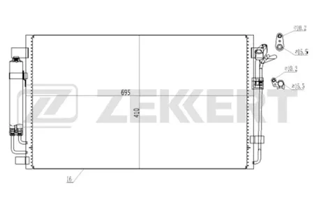 ZEKKERT MK3196 Радиатор кондиционера Nissan Teana (J32) 08-