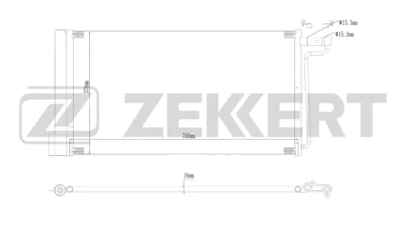 ZEKKERT MK3198 Радиатор кондиционера Ford Focus III 10-, C-Max II 10-, Grand C-Max 10-
