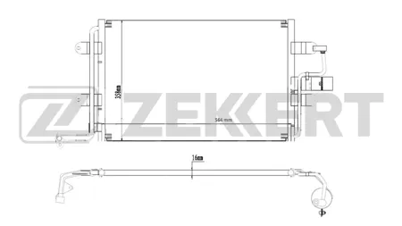 ZEKKERT MK3203 Радиатор кондиционера VW Golf IV 97-, Bora 98-, Skoda Octavia (1U2, 1U5) 96-