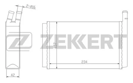 ZEKKERT MK5007 Радиатор отопителя Audi 80 II, III 72-, 90 84-, VW Golf 74-, Jetta 78-, Passat I, II 73-