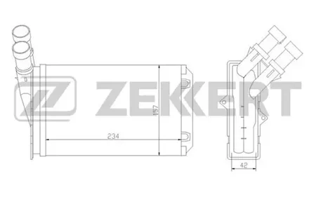 ZEKKERT MK5020 Радиатор отопителя Citroen Berlingo 96-, Xsara 97-, Peugeot 306 94-, Partner I, II 96-