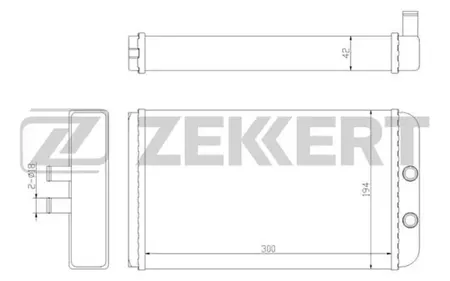 ZEKKERT MK5027 Радиатор отопителя Citroen Jumper (244) 94-, Fiat Ducato (244) 02-, Peugeot Boxer (244) 02-