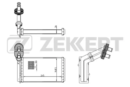 ZEKKERT MK5032 Радиатор отопителя Ford Galaxy 95-, Seat Alha Mercedes ra 96-, VW Sharan 95-