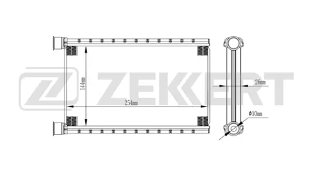 ZEKKERT MK5057 Радиатор отопителя BMW 3 (E90-E93) 04-, X3 (F25) 10-, X1 (E84) 09-, 1 (E81, E87) 04-, X4 (F26) 14-