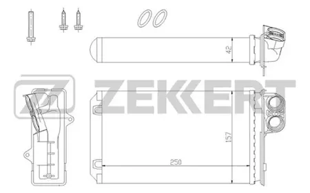 ZEKKERT MK5067 Радиатор отопителя Peugeot 405 87-, 406 95-