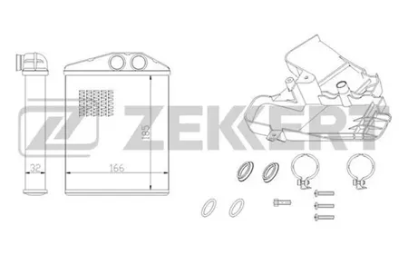 ZEKKERT MK5084 Радиатор отопителя Cadillac BLS 06-, Fiat Croma (194) 05-, Opel Signum 03-, Vectra C 02-, Saab 9-3 (YS3F) 02-