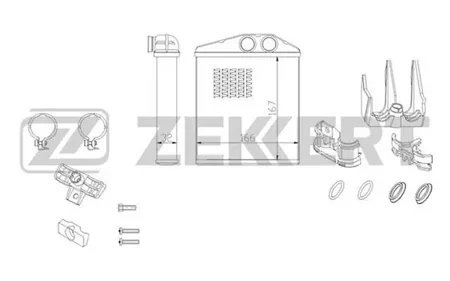 ZEKKERT MK5096 Радиатор отопителя Opel Co Mercedes o 01-, Corsa C 00-