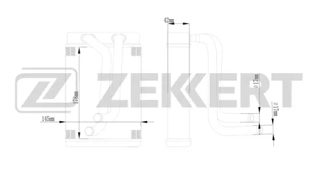 ZEKKERT MK5145 Радиатор отопителя Kia Sephia 96-, Shuma I, II 97-