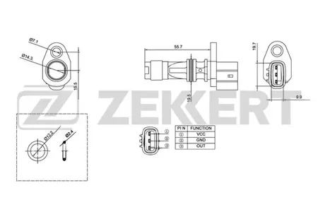 ZEKKERT SE4009 Датчик положения вала Nissan Almera (N16) 05-, Navara (D40) 09-, Murano (Z51) 10-, Pathfinder (R51) 05-