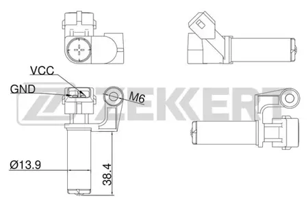 ZEKKERT SE4011 Датчик положения коленвала Ford Transit V 02-, Mondeo III 00-, Peugeot Boxer II 06-, Citroen Jumper II 06-