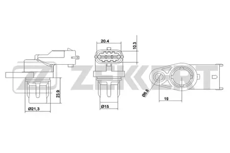 ZEKKERT SE4012 Датчик положения коленвала Kia Sportage II 04-, Hyundai Santa Fe II 06-, Ford Focus II, III 04-, Opel Astra H, G 04-