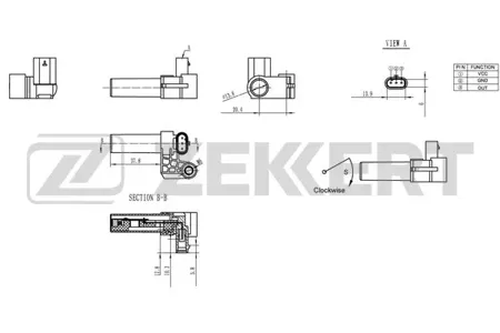 ZEKKERT SE4013 Датчик положения коленвала Ford Transit VI 11-, Peugeot Boxer II 11-, Citroen Jumper II 11-