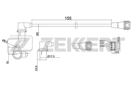 ZEKKERT SE4018 Датчик положения коленвала Kia Rio 01-, Carnival I, II 99-