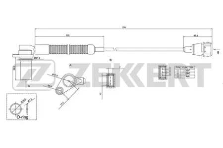 ZEKKERT SE4025 Датчик положения коленвала Opel Omega B 94-, Omega B Estate 94-