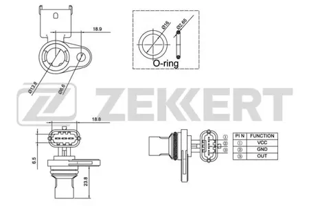 ZEKKERT SE4027 Датчик положения вала Opel Vectra C 04-, Zafira B 05-, Astra H 06-, Fiat Croma (194) 05-, Alfa Romeo 159 (939) 05-