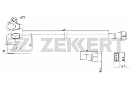 ZEKKERT SE4030 Датчик положения коленвала Daewoo Nubira (J100) 97-, Lanos (KLAT) 97-