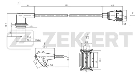 ZEKKERT SE4071 Датчик положения коленвала Chevrolet Lacetti (J200) 05-, Captiva (C100, C140) 06-, Daewoo Nubira (J100, J200) 97-, Orion (J100) 97-, Rezzo (U100) 00-, Opel Antara A 06-, Frontera B 98-