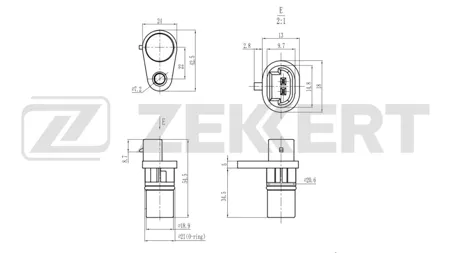 ZEKKERT SE4102 Датчик положения коленвала Fiat Croma (194) 05-, Opel Astra G 00-, Vectra B, C 00-, Zafira A, B 00-