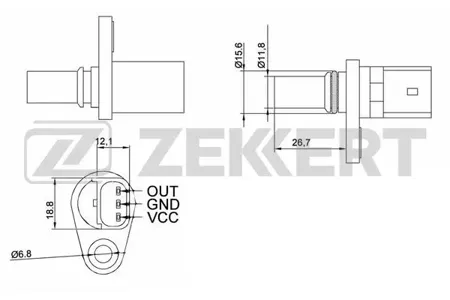ZEKKERT SE5000 Датчик положения распредвала Ford Transit V 02-, Mondeo III 00-, Land Rover Defender 07-, Jaguar X-Type (X400) 03-